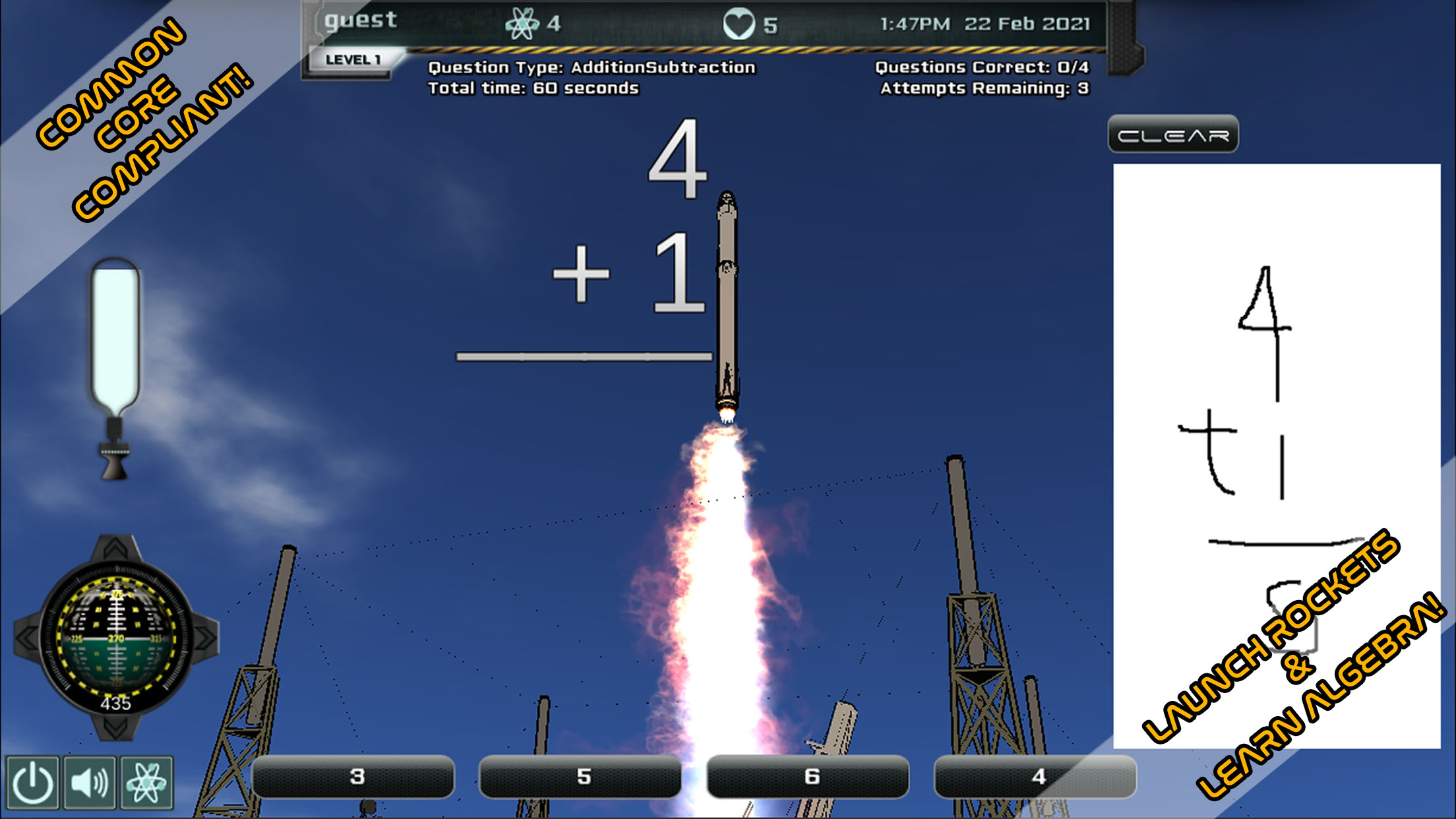 Intergalactic Education e learning STEM screenshot gameplay aligns with Common Core standards