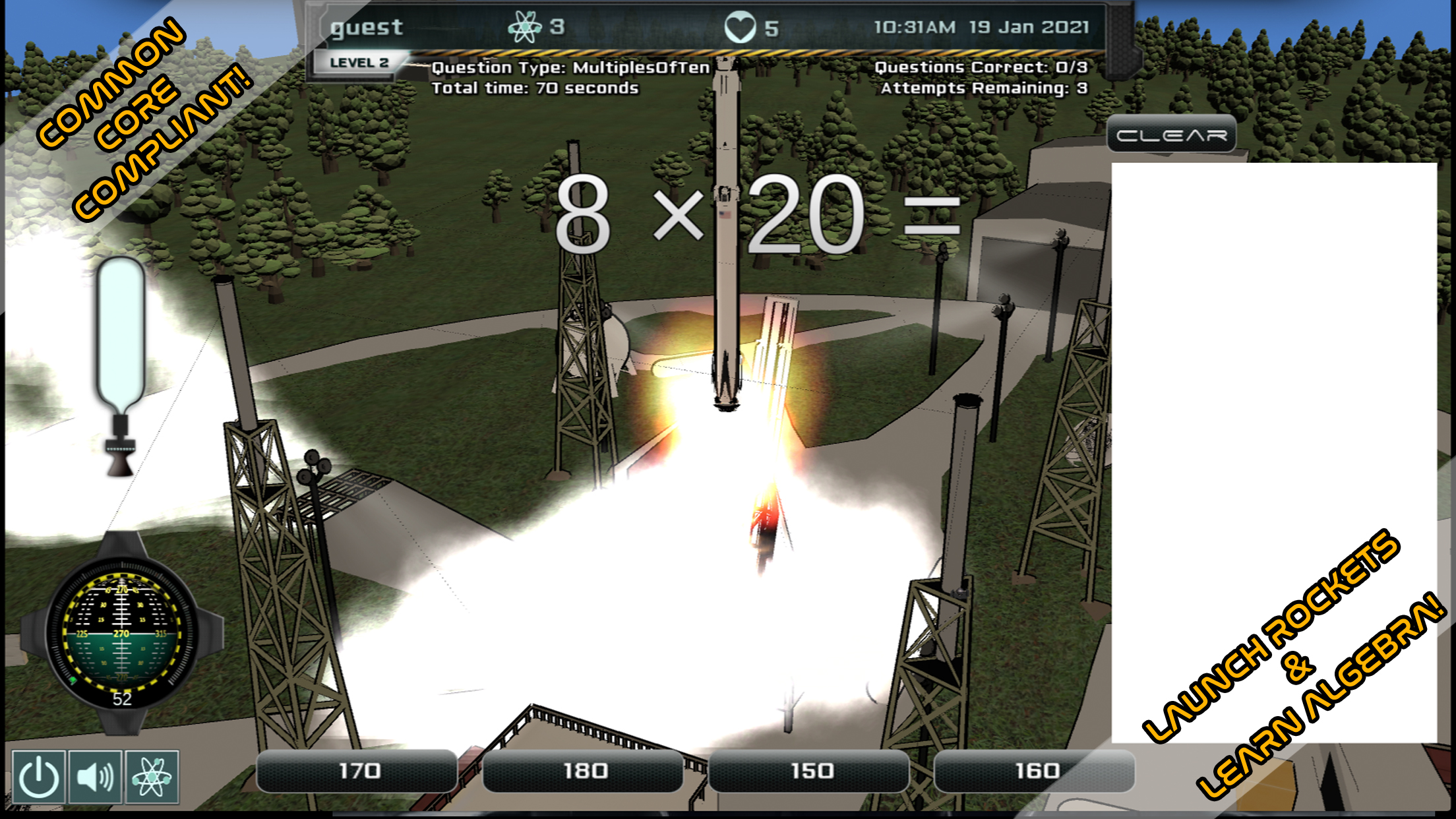 Intergalactic Education e learning STEM screenshot gameplay aligns with Common Core standards