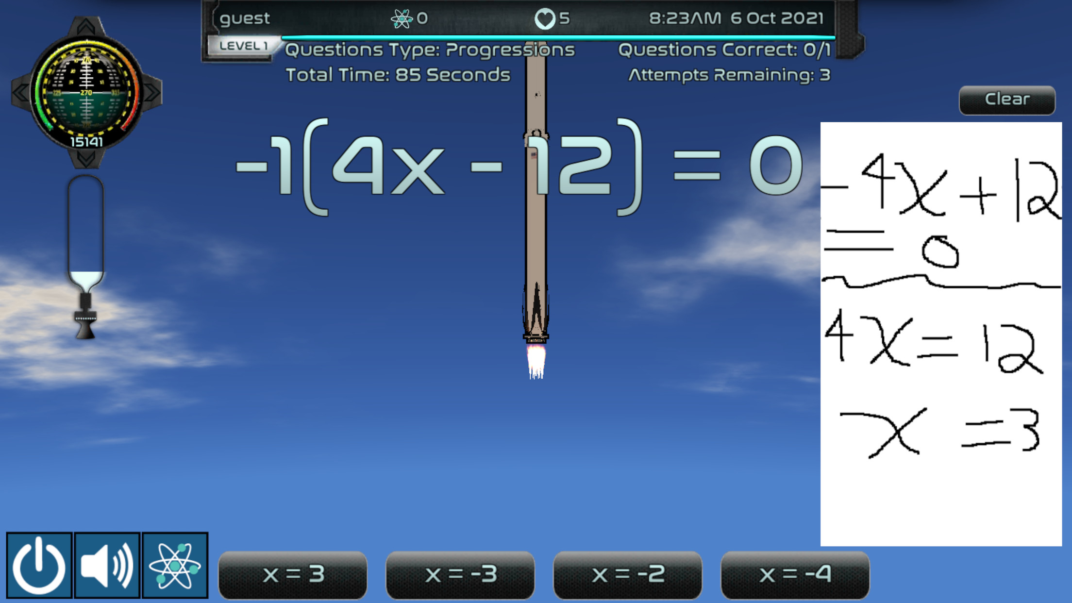 Intergalactic Education e learning STEM screenshot gameplay aligns with Common Core standards